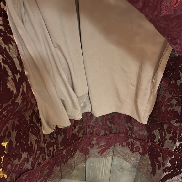 Dress the Population Blair Embellished Fit & Flare Cocktail Dress in Berry/Nude - Picture 9 of 14